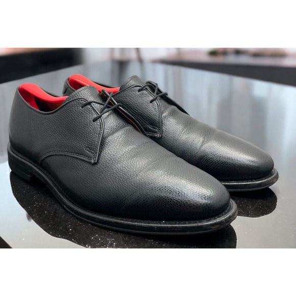 Allen Edmonds Lambert Black Pebbled Grain Calf Leather USA Mens 6.5 Fast Ship